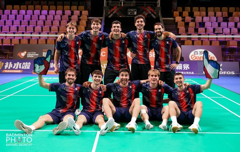 "Photo Thomas Cup : Héroïques, les Bleus se qualifient pour les quarts"