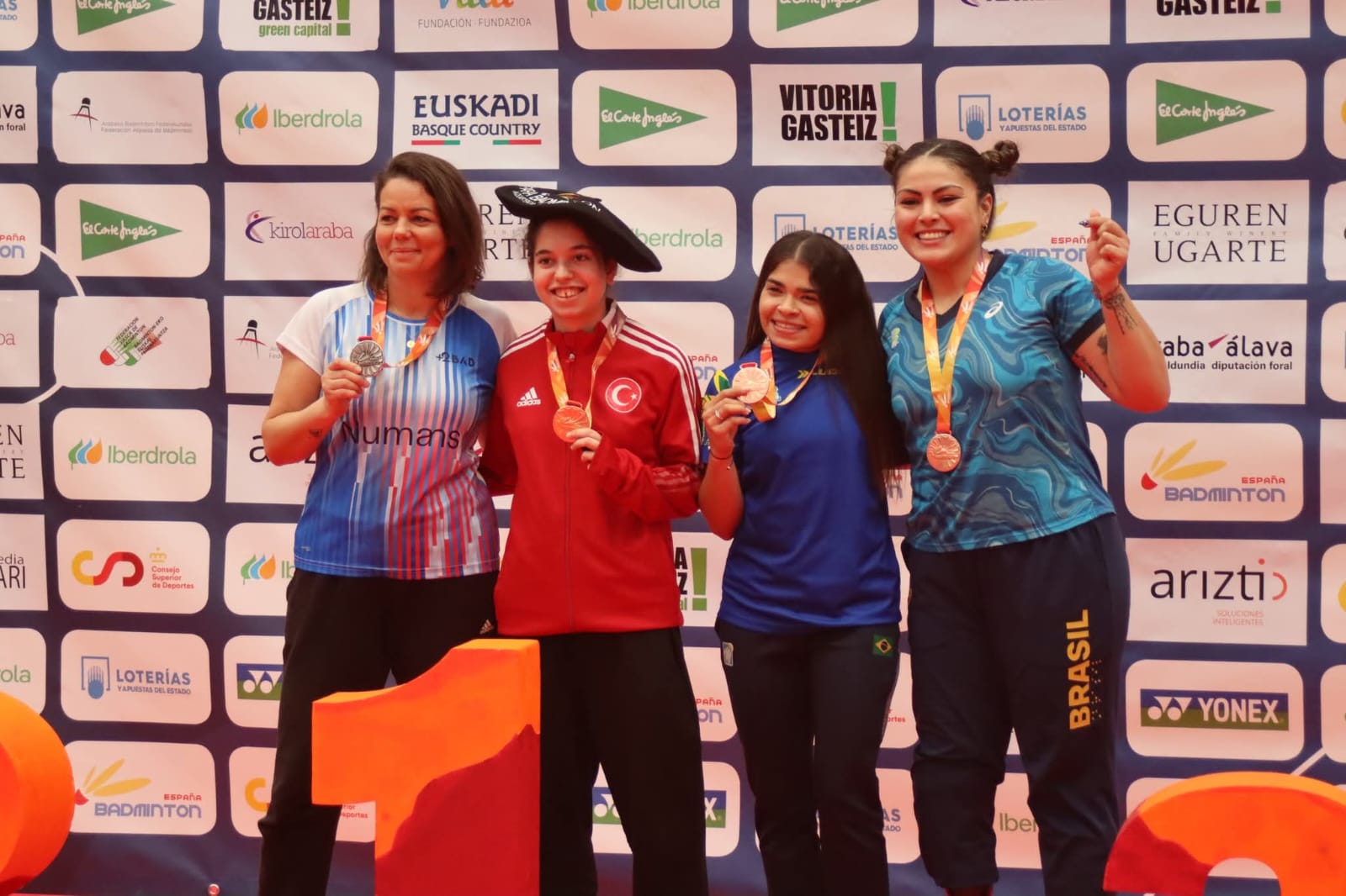 Marjorie Boigeol in action at the Spanish Para Badminton International