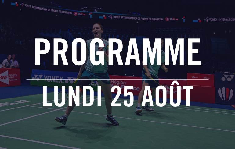 "Photo Championnats du monde : Le programme du lundi 25 août"