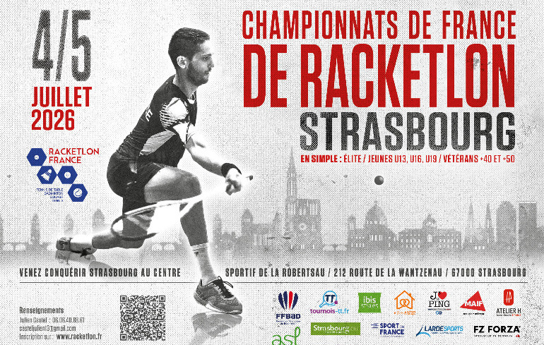 "Photo J-30 avant les Championnats de France de Racketlon"