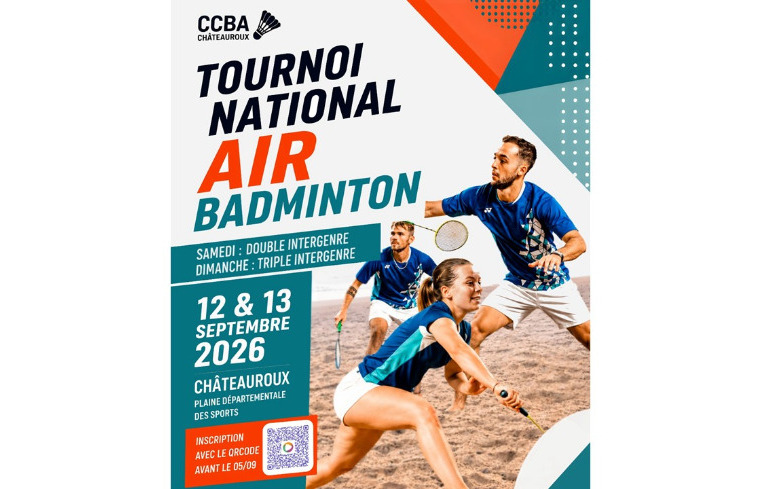 "Photo Tournoi de AirBadminton à Châteauroux les 12 et 13 septembre 2026"